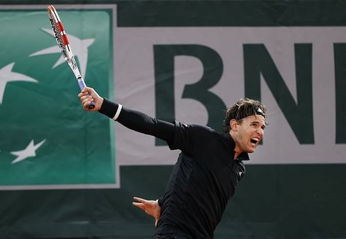 Dominic Thiem during his third round win at the French Open on Friday