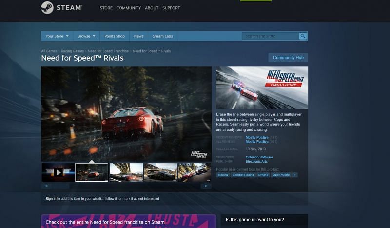 Need for Speed Rivals - testing and system requirements PC