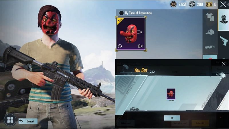 PUBG Mobile Redeem Code for today (18th October): Code for Noh Mask (Red)