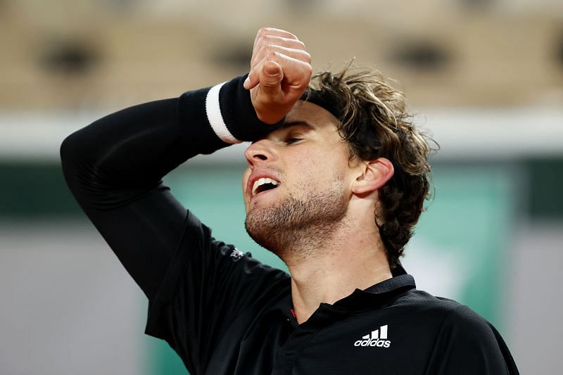 Dominic Thiem during his quarter-final match against Diego Schwartzman at the 2020 French Open