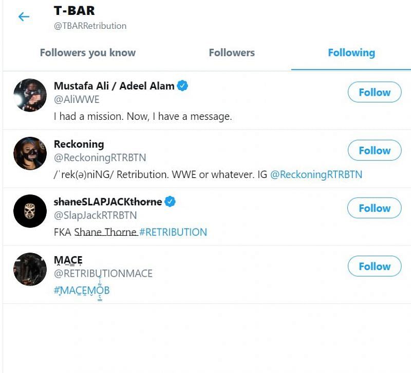 T-BAR&#039;s following list.