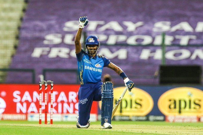 Hardik Pandya scored a quickfire half-century against the Rajasthan Royals.