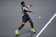 Felix Auger-Aliassime in action during Cologne 1