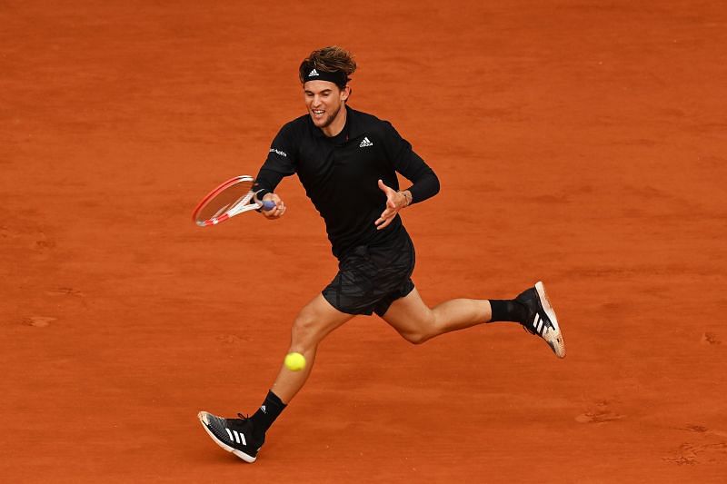 Dominic Thiem during his quarter-final match against Diego Schwartzman at the 2020 French Open
