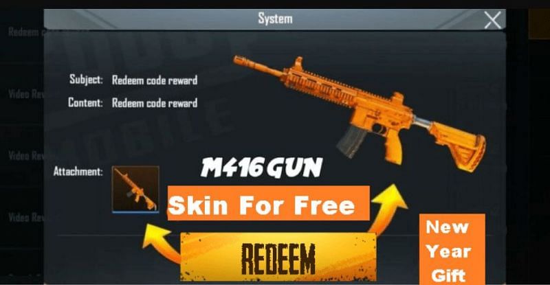M416 skin redeem codes