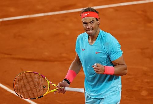 Rafael Nadal during the men's singles final at the 2020 French Open