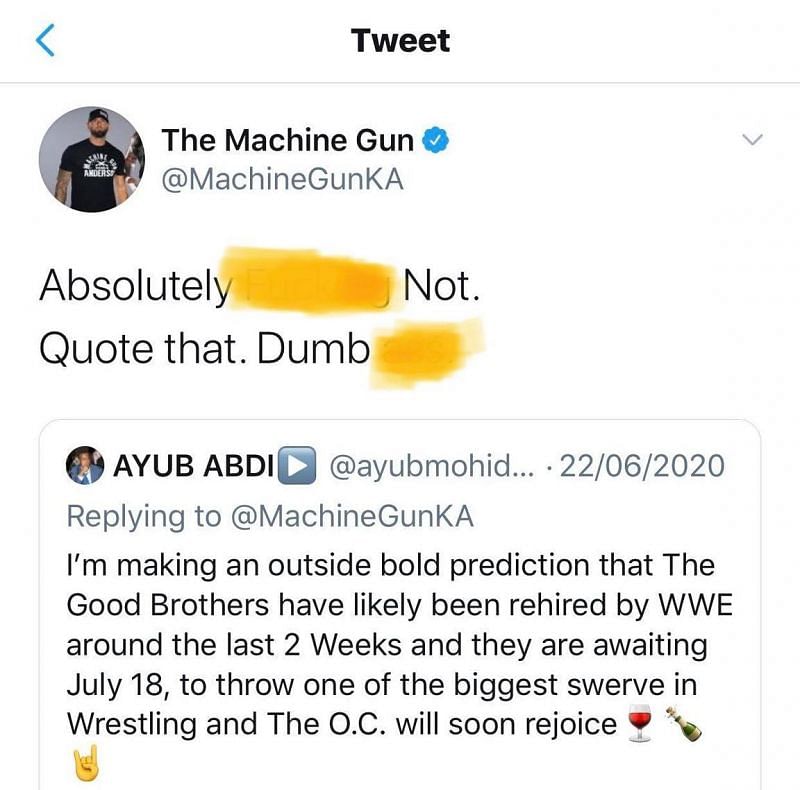 Karl Anderson made his feelings clear on Twitter