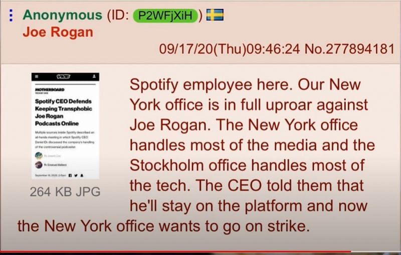 Spotify employees planning a strike against Joe Rogan