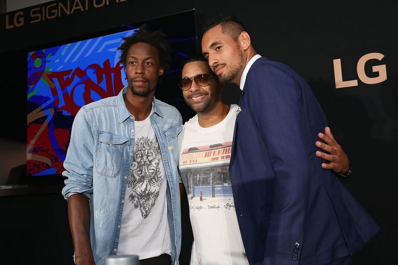 Montsi says Gael Monfils and Nick Kyrgios - seen here at the Citi Taste Of Tennis at New York in August 2017 - are also among his favourites