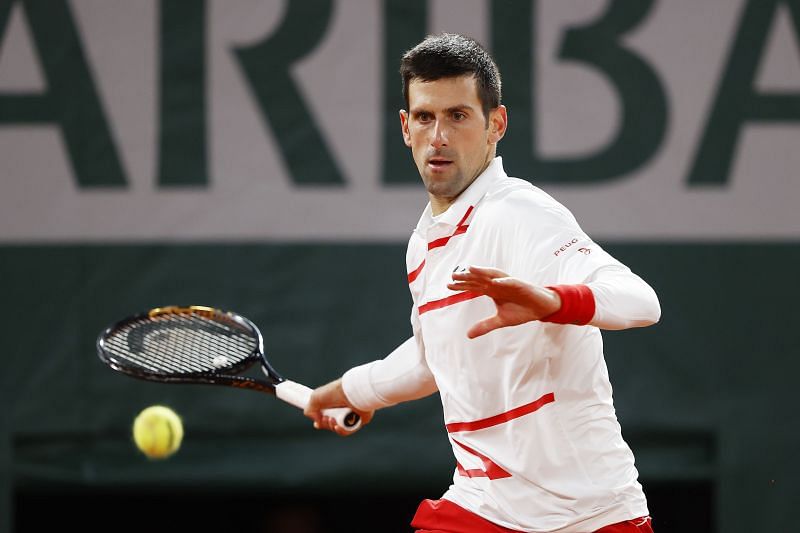 Novak Djokovic at the 2020 French Open