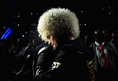 Watch: Khabib Nurmagomedov's emotional retirement speech after defending his title at UFC 254