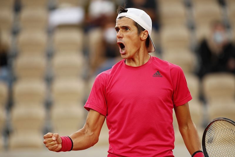 Federico Coria during his win over Frenchman Benoit Paire at the French Open