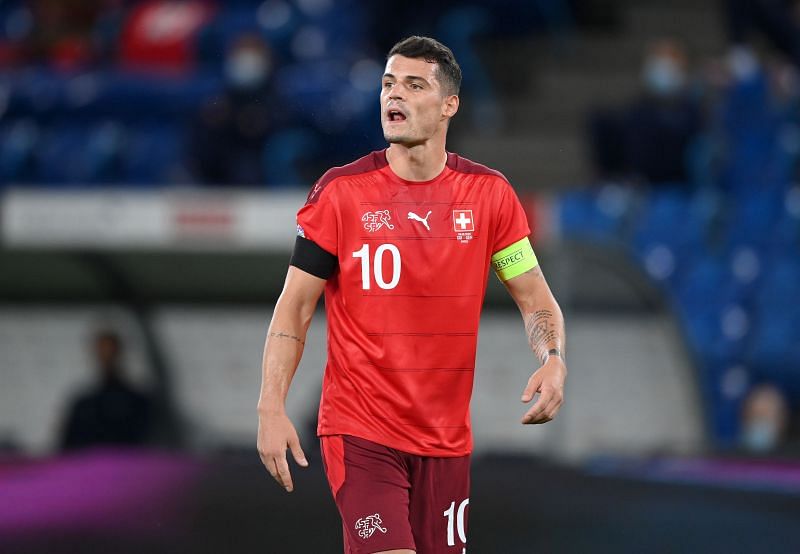 Granit Xhaka in Switzerland colours