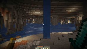 A picture of the local water levels in use forming an underground lake or ocean shown in&nbsp;Minecraft Live 2020