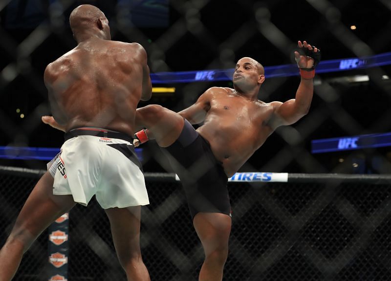 Daniel Cormier kicks Jon Jones in their second fight