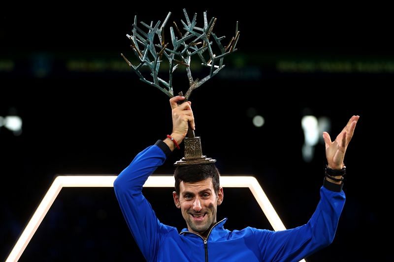 Novak Djokovic at the 2019 Paris Masters