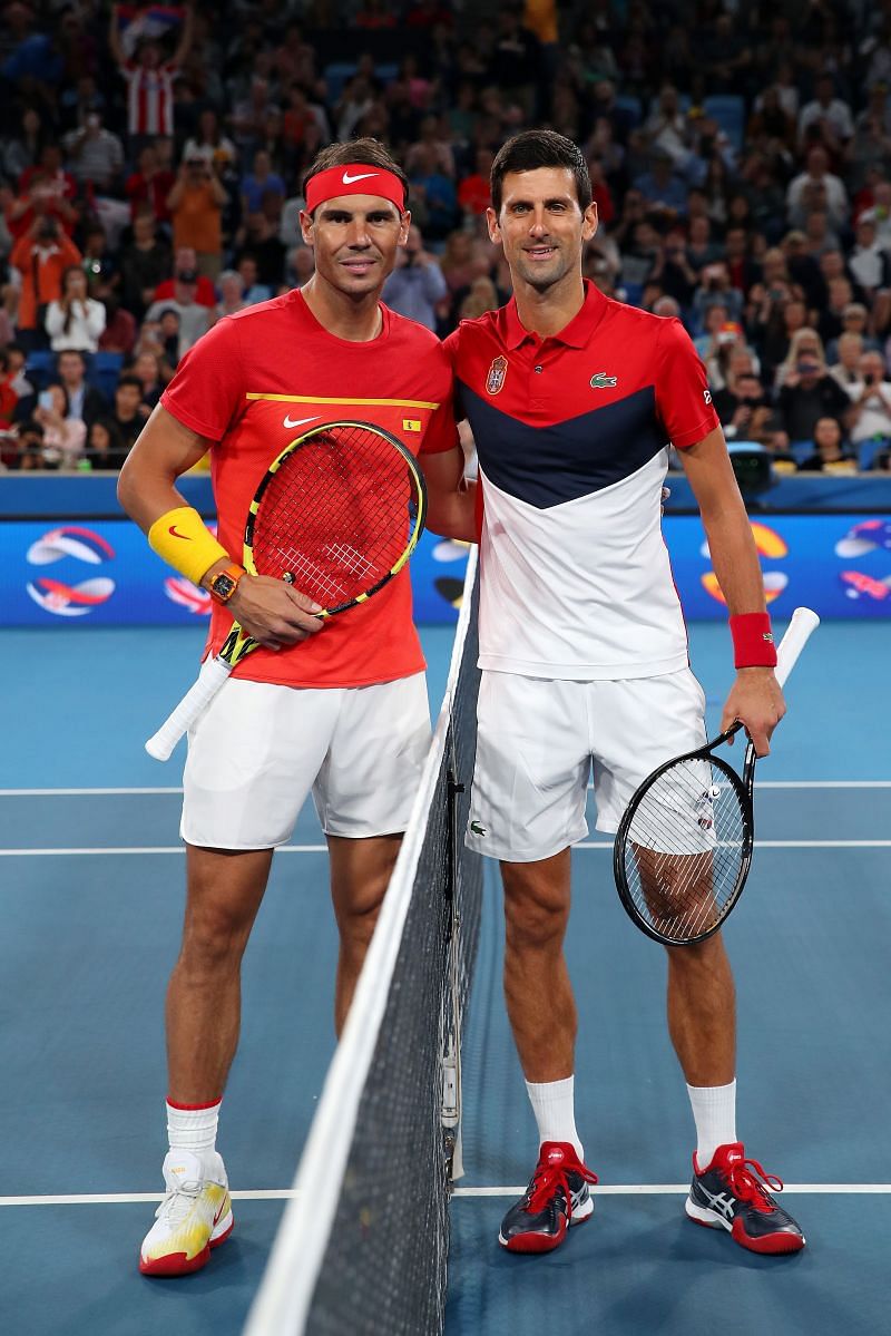 Novak Djokovic and Rafael Nadal will meet in the French Open final on Sunday - their 56th career meeting