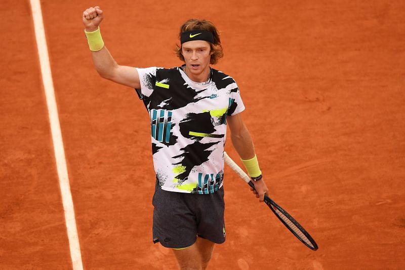 Andrey Rublev at the 2020 French Open.