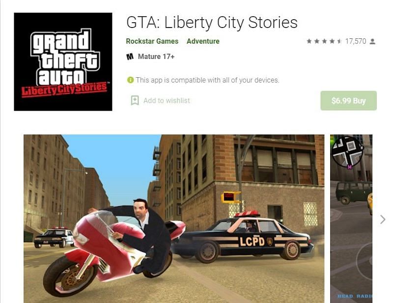 GTA Liberty City Stories on Google Play Store