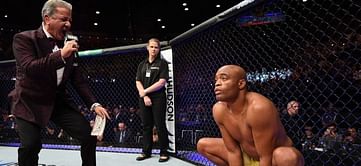 Watch: Octagon announcer Bruce Buffer's respectful gesture while introducing Anderson Silva for his final UFC fight