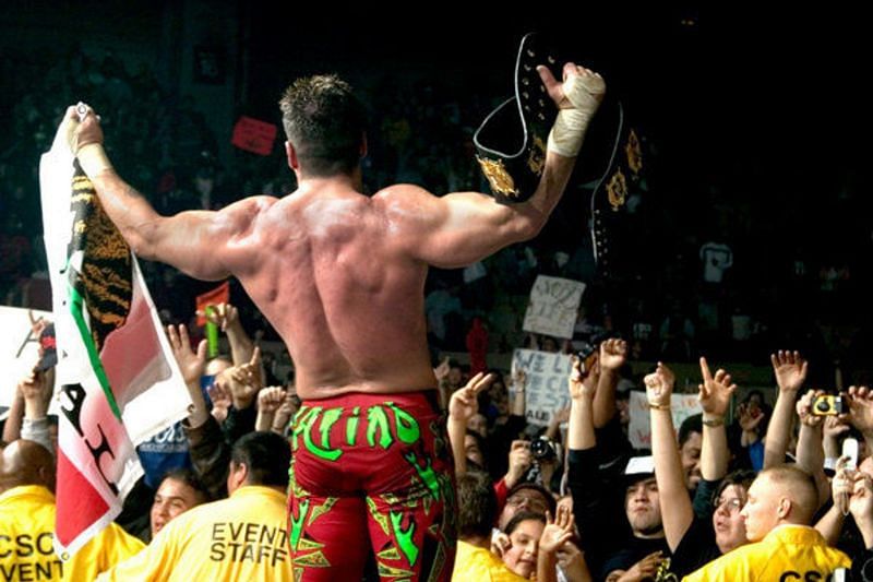 Eddie Guerrero celebrating his No Way Out 2004 Victory