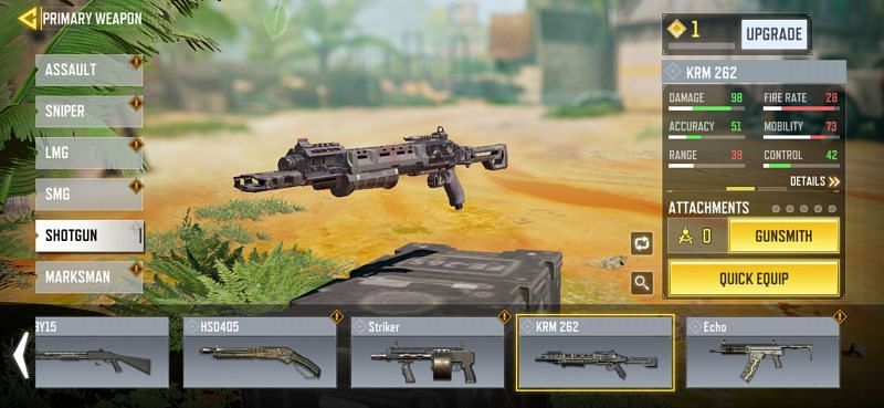 KRM 262 in COD Mobile