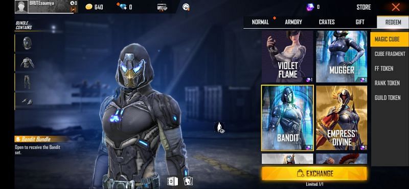 Select the Bandit Bundle and redeem it