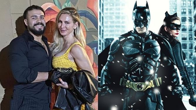 Charlotte Flair and Andrade dress-up as Catwoman and Batman for Halloween 2020