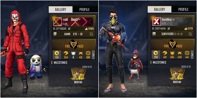 Badge 99 vs Amitbhai: Who has the better stats in Free Fire?
