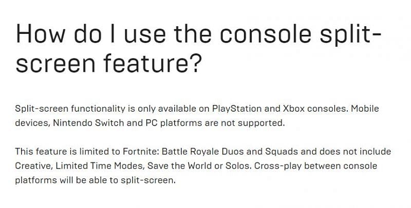 Does Fortnite Support Split Screen On The Nintendo Switch