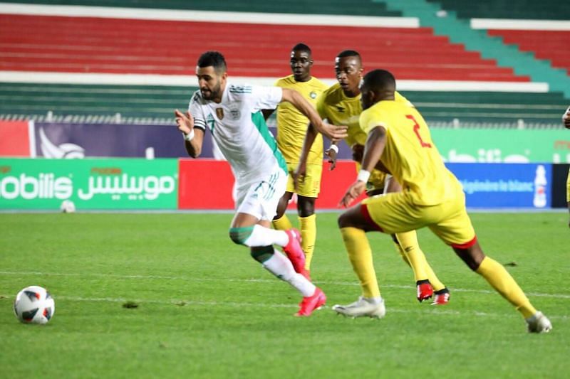 Riyad Mahrez led Algeria to a 3-1 win over Zimbabwe in the first leg on Thursday