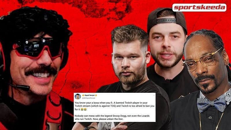 People had speculated that Crimsix, Snoop Dogg, and Nadeshot might be banned for featuring Dr Disrespect on their channels.