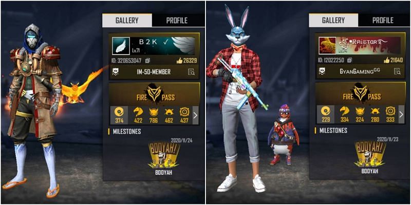 Free Fire IDs of both the YouTubers