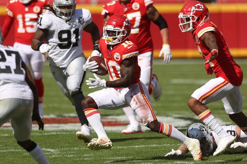 Tyreek Hill has been sprinting past defenses all season for the Kansas City Chiefs