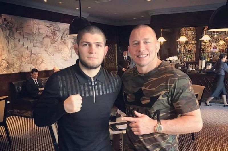 Khabib Nurmagomedov with Georges St-Pierre