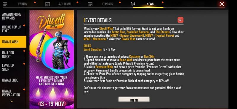 Event rules and description