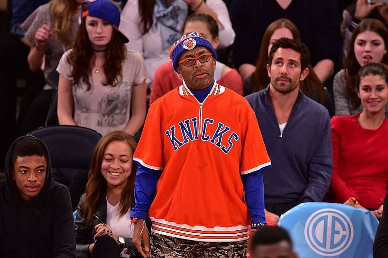 Spike Lee (standing) at Madison Square Garden