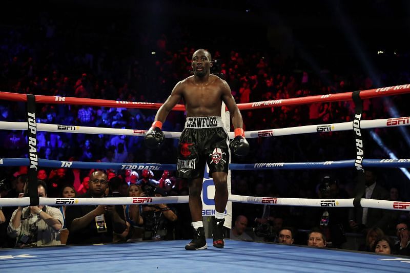 Terence Crawford stands in a neutral corner