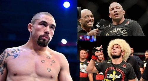 Robert Whittaker (left); Georges St-Pierre (above right); Khabib Nurmagomedov (below right)