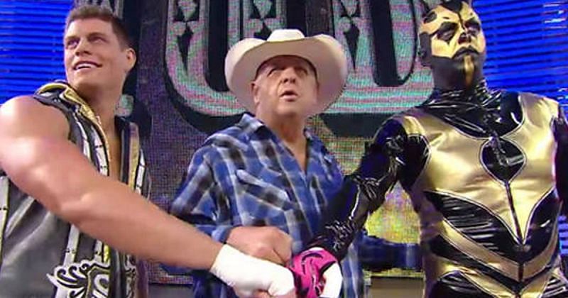 Dusty Rhodes with his two sons, Dustin and Cody