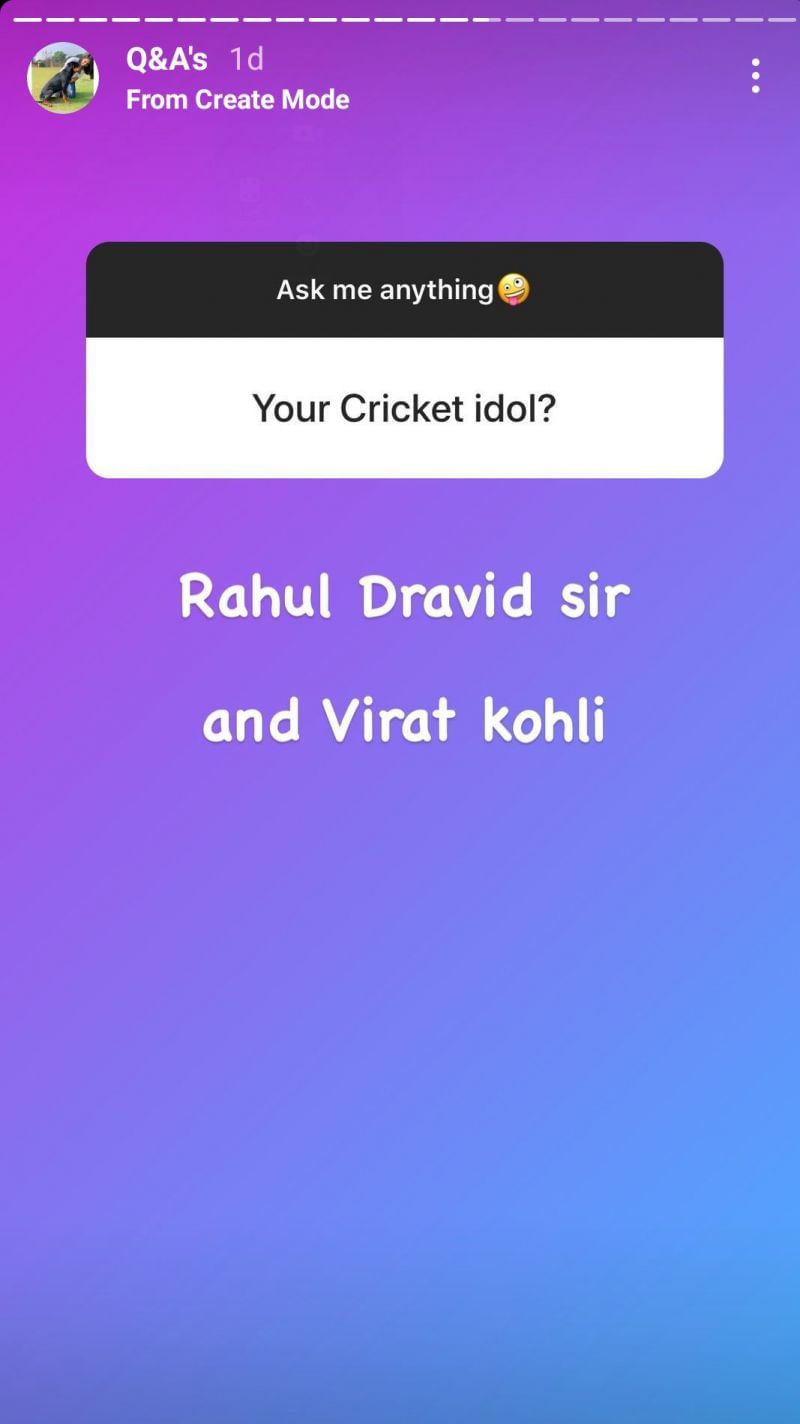 Priya Punia said she idolizes Rahul Dravid and Virat Kohli