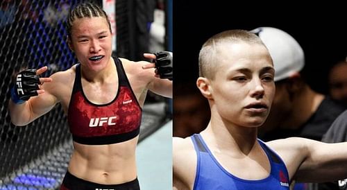 Zhang Weili (left); Rose Namajunas (right)