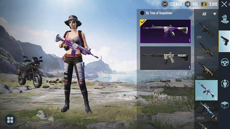 Weapons armory in PUBG Mobile