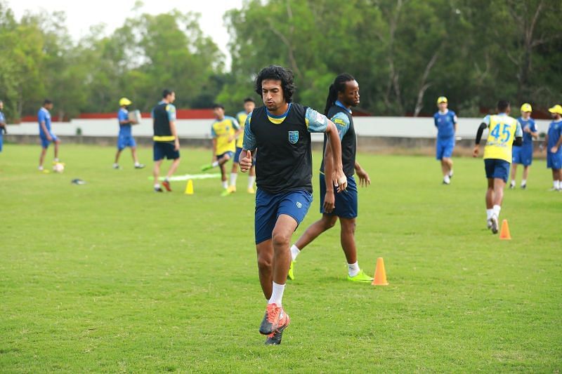 Kerala Blasters FC's Sahal Abdul Samad in training (Image - Kerala Blasters Media)