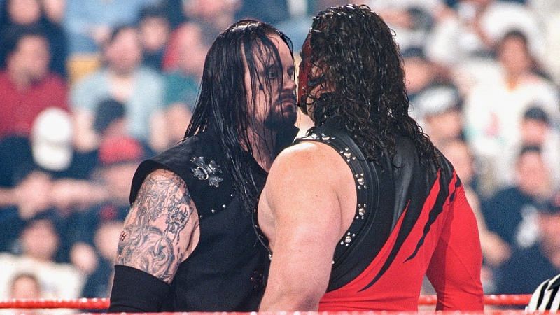The Undertaker and Kane square off at WrestleMania 14