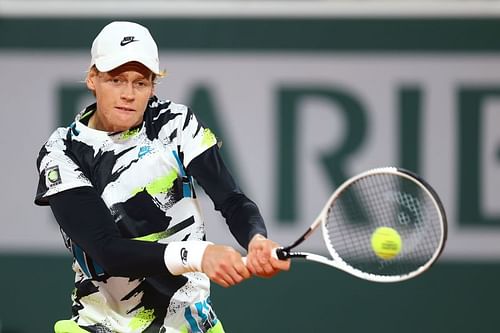 Jannik Sinner during his match against Rafael Nadal at the 2020 French Open 