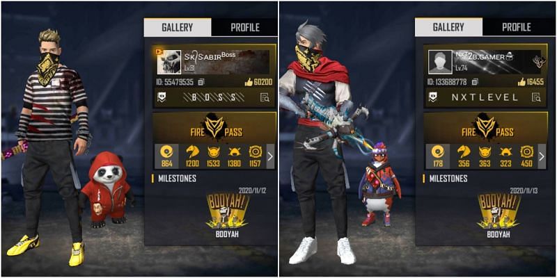 Who has better stats between SK Sabir Boss and 2B Gamer in Free Fire?&nbsp;