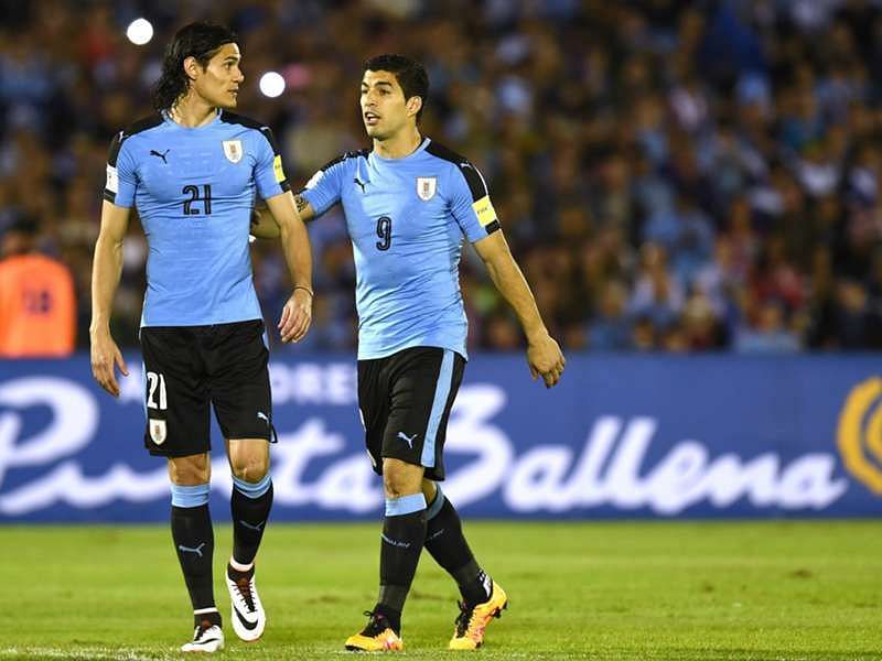 Luis Suarez and Edinson Cavani were both on target as Uruguay beat Colombia