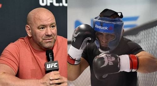 Dana White (left); Khabib Nurmagomedov (right)