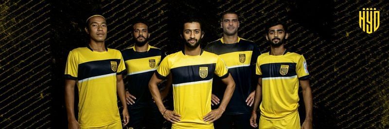 Hyderabad FC home kit (Image courtesy: Hyderabad FC Twitter)